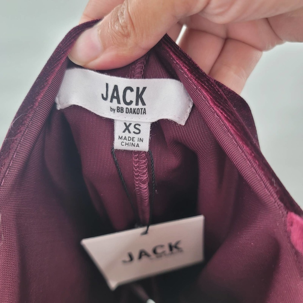 JACK by BB Dakota Velvet Flounce Mini Bodycon Dress Size XS NEW - Picture 4 of 9